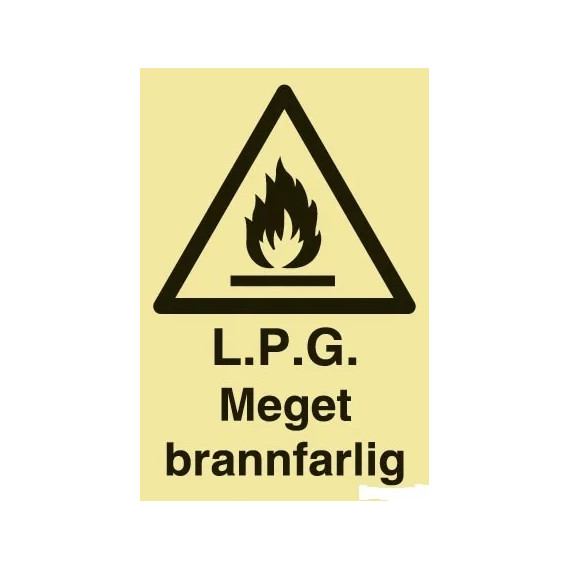 Skilt LPG Meget brannfarlig